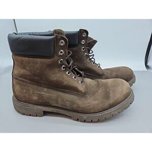 Timberland Nubucj Waterproof Combat Boots Brown Mens Size 13M